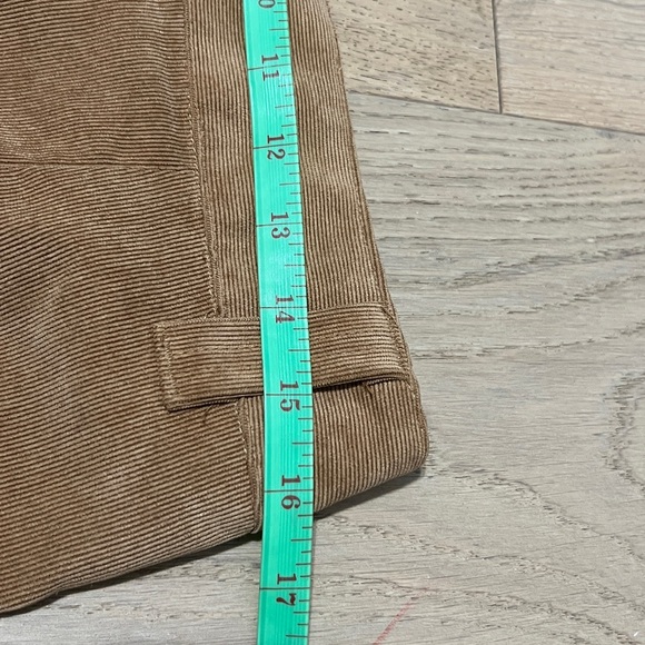 Women's Tan Corduroy Wide Leg Cropped Pants - Picture 6 of 7